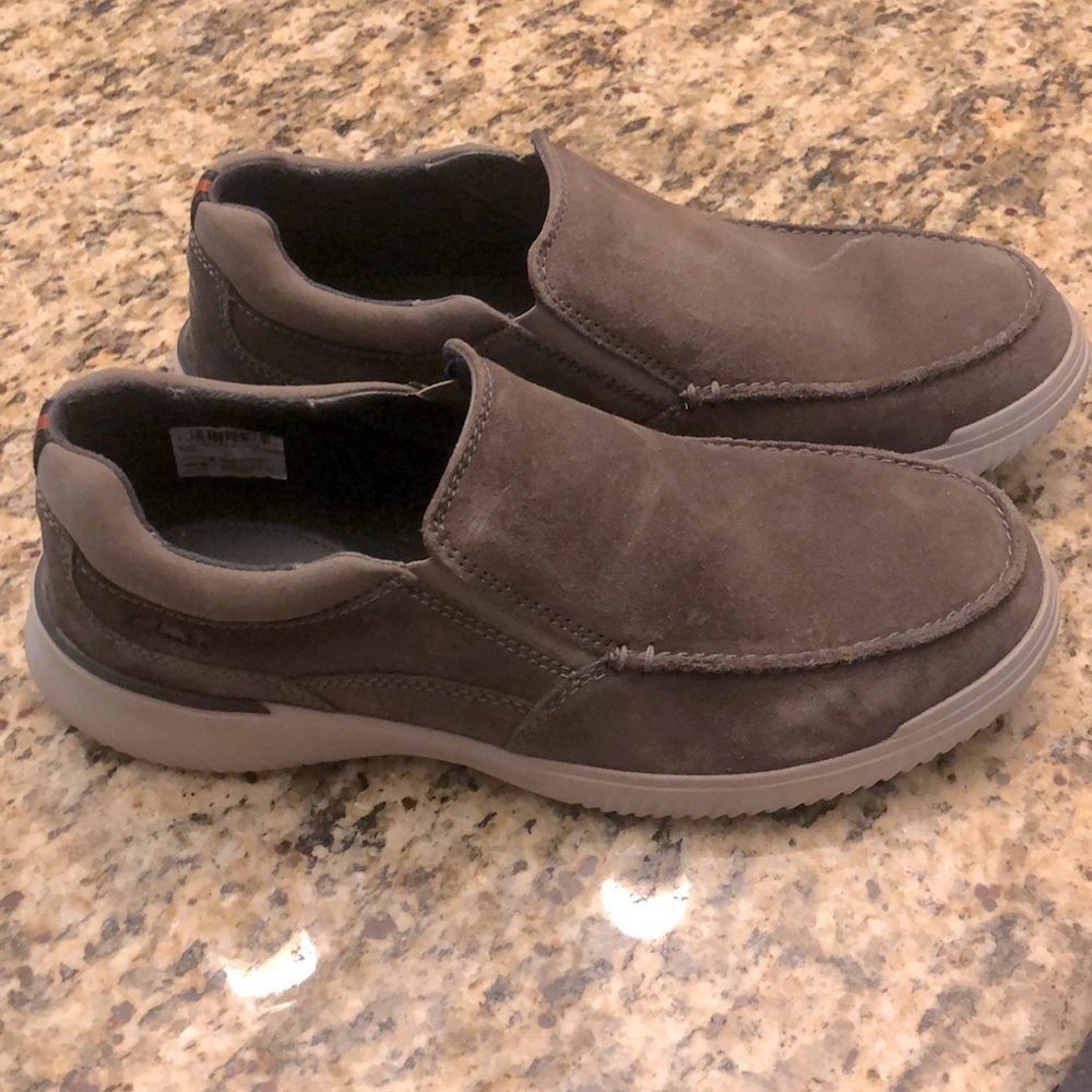 Men’s Clark’s suede slip on casual shoes
